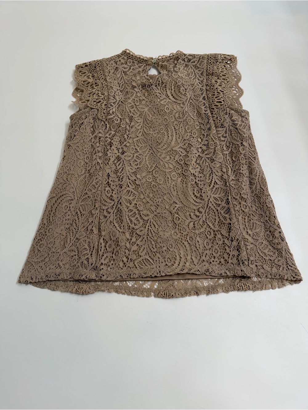 Cable & Gauge Lace Blouse Set Sage Green & Beige Romantic Cottagecore Size L - Picture 10 of 10